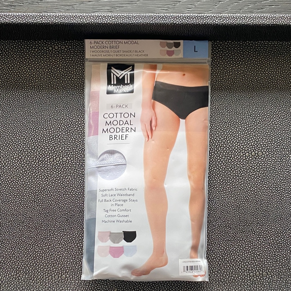 Member Mark Cotton Modal Modern Briefs - 6 Pack